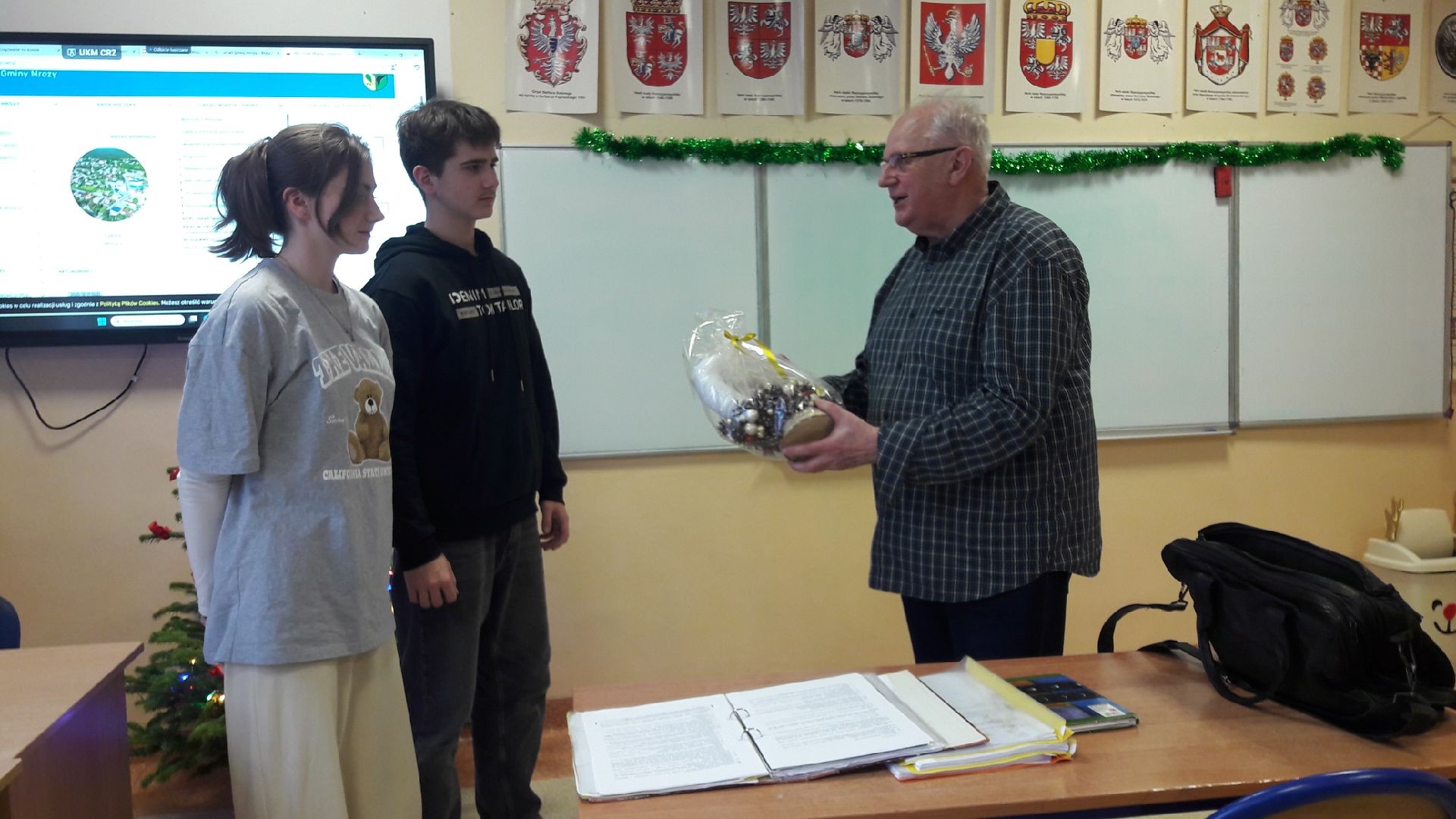 Marek Rudka podczas spotkania z&nbsp;uczniami