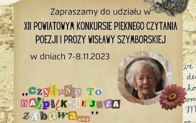 Zdjęcie do Konkurs pięknego czytania Szymborskiej